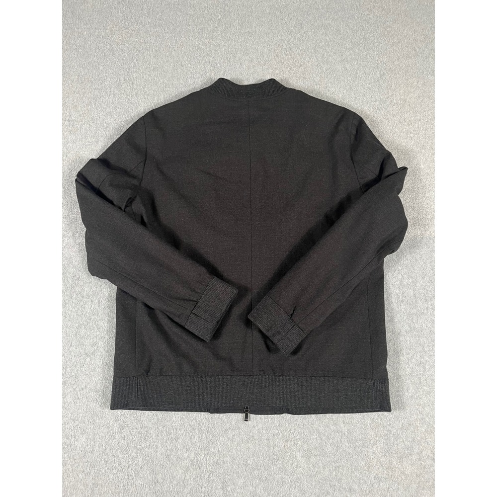 Theory Mens Aiden Charcoal Grey Full Zip Wool Bomber Jacket Minimalist‎ Sz. L - Picture 3 of 11